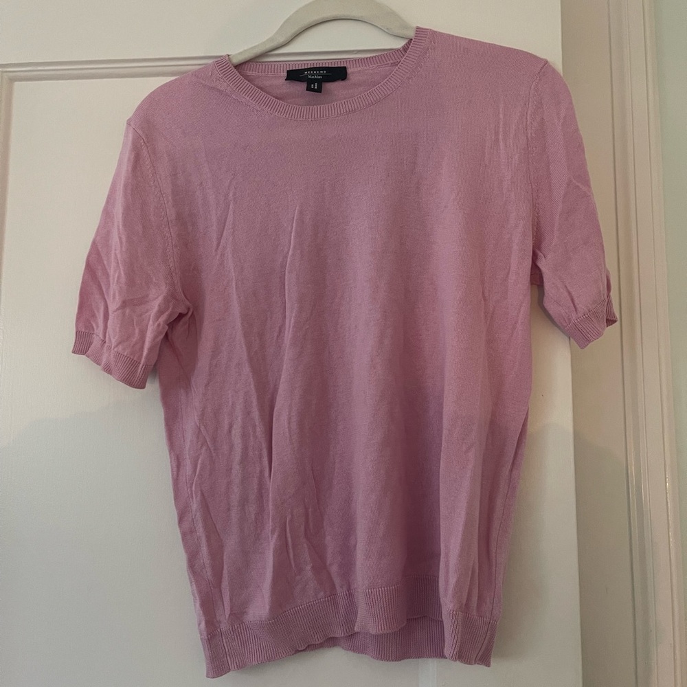 Maxmara Pink Knit Short Sleeve sweater